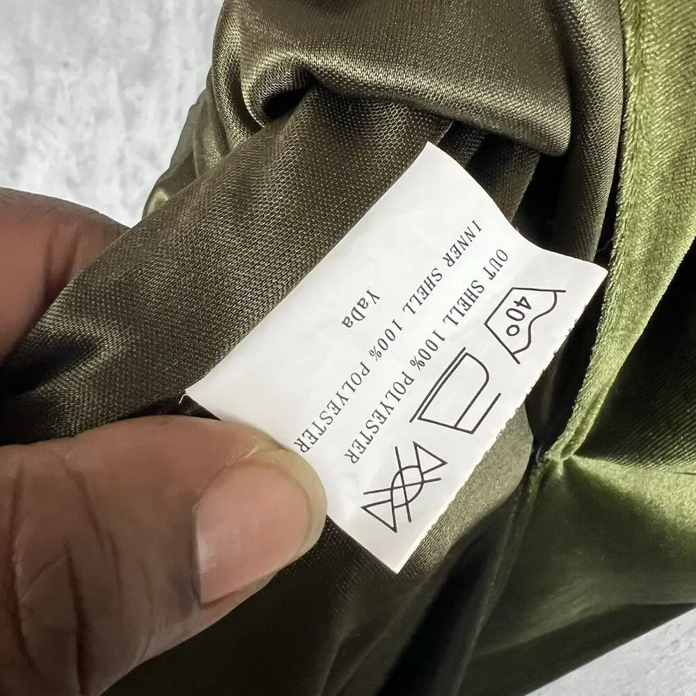 Revelry‎ Dress Sky Velvet Olive Green  Sleeveless Formal Double slits  Womens 8